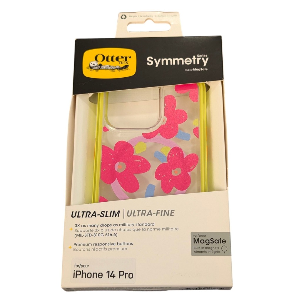 1V4N Phone Case Apple iPhone 14 Pro W/Magsafe, By Ottorbox+Symmetry Flower/Clr